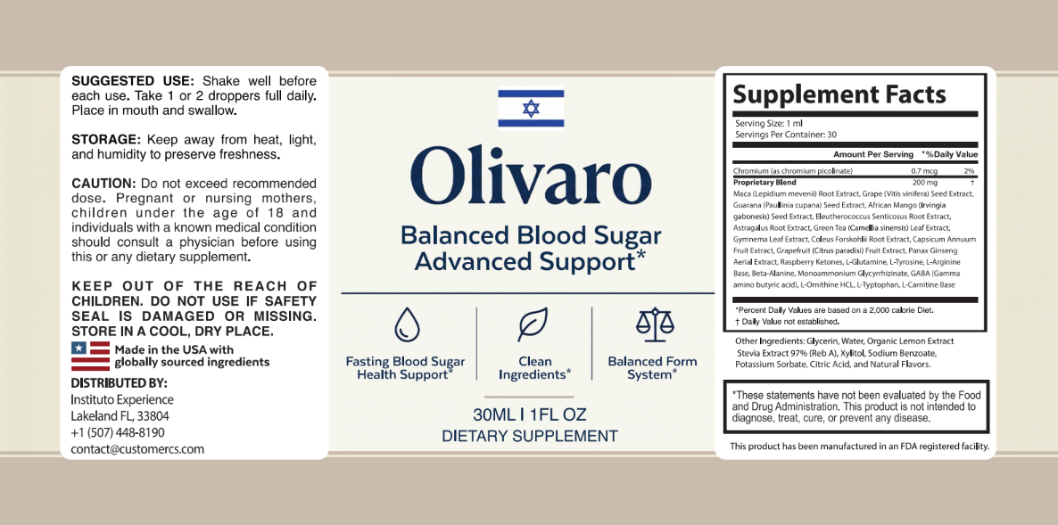 Olivaro natural blood sugar support ingredients
